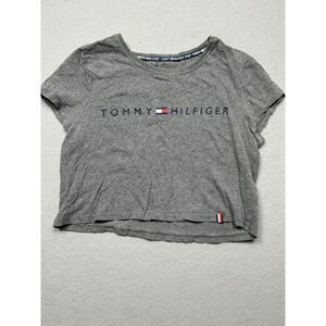 Tommy Hilfiger Sport Crop Top Cotton Spandex Gray‎ Small Womens